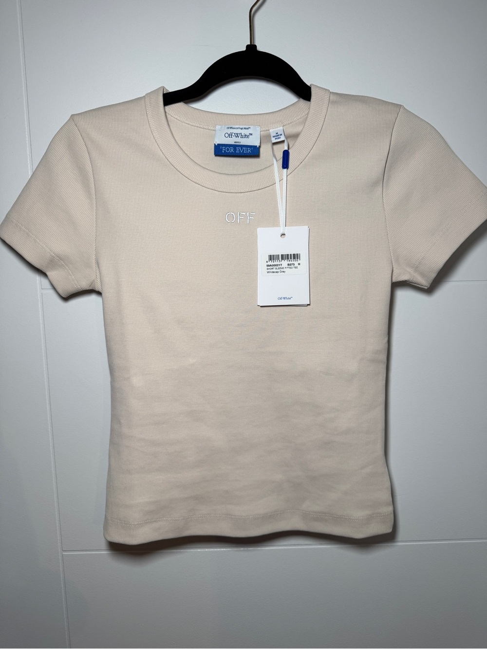 Off-White Neutral Cream Short Sleeve